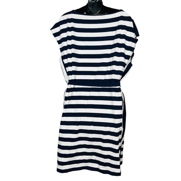 Tommy Hilfiger Sailor Stripe Sheath Dress Blue White Cap Sleeve - XXL - Picture 3 of 4